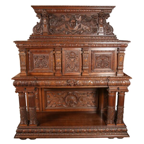 Kitchen & Dining - 1890s Italian Renaissance Carved Tiger Oak Sideboard