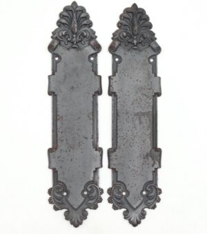 Push Plates - Pair of Victorian 12.125 in. Steel Door Push Plates