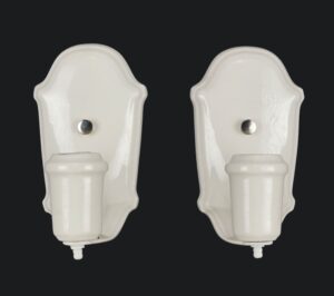 Sconces & Wall Lighting - Pair of Restored Traditional White Ceramic Wall Sconces