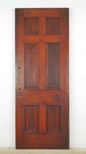 Standard Doors - Vintage Six Panel Dark Stained Wood Passage Door 31.875 x 83.625 in.