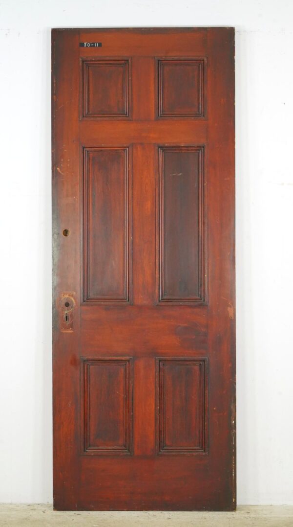 Standard Doors - Vintage Six Panel Dark Stained Wood Passage Door 31.875 x 83.625 in.
