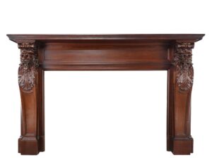 Wood Mantels - Antique Renaissance Revival Wooden Fireplace Mantel