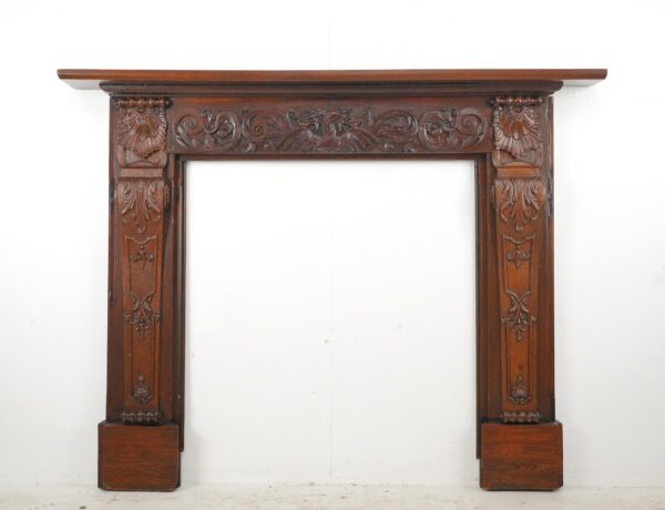 Wood Mantels - Highly Carved Victorian Wooden Mantel