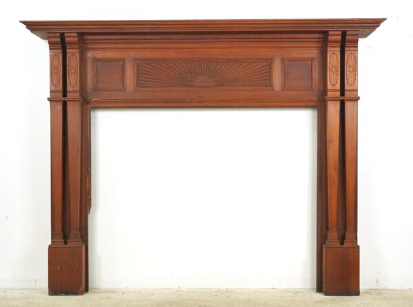 Wood Mantels - Reclaimed Federal Dark Wooden Fireplace Mantel