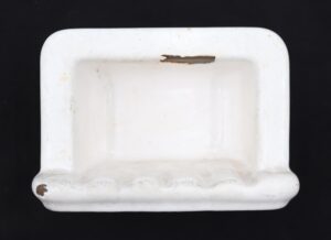 Bathroom - Antique Enameled Cast Iron Bathtub Recessed Soap Dish