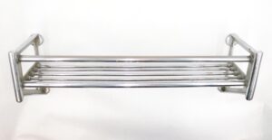 Bathroom - Vintage Chrome Over Brass Bathroom Towel Wall Rack