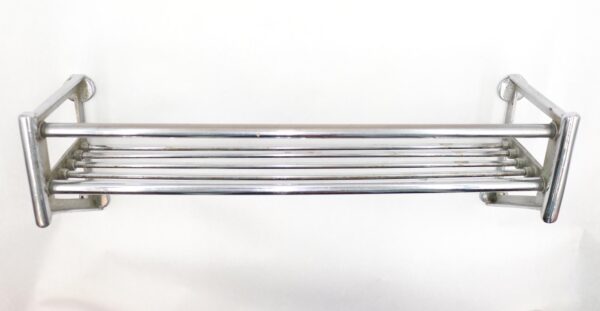 Bathroom - Vintage Chrome Over Brass Bathroom Towel Wall Rack