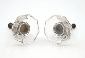 Pair of Vintage 1.75 in. Octagon Clear Glass Cabinet Knobs