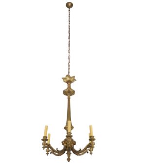 Chandeliers - Antique European French Bronze Six Arm Chandelier