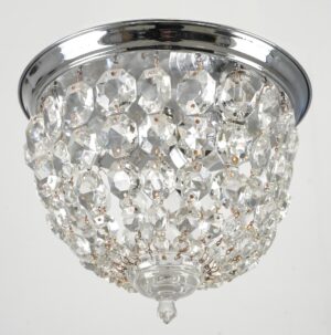Flush & Semi Flush Mounts - Restored 9 in. Faceted Crystal Flush Mount Ceiling Light