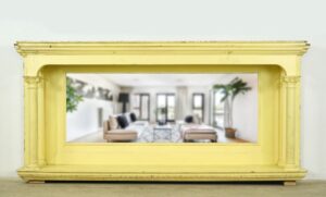 Overmantels & Mirrors - Reclaimed Yellow Wood Mirrored Overmantel