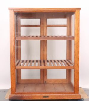 Video of Antique Golden Oak Pie Pastry Display Cabinet.