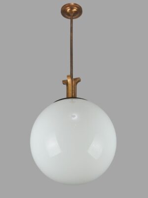 Video of Art Deco 16.5 in. White Glass Globe Pendant Light.