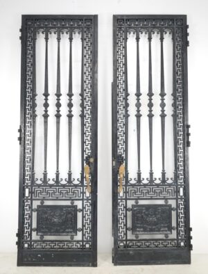 Video of Antique French Wrought Iron Entry Doors 64.5 x 104 in..