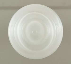 Top view of a floral glass pendant light globe with a central mounting opening.