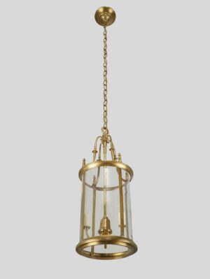 Vintage Mini Brass Lantern Pendant Light – Etched Ice Glass Shade, Hanging Ceiling Chandelier For Foyer, Kitchen, Or Bedroom