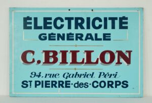 Video of Vintage French Wood General Electricity Commercial Sign.