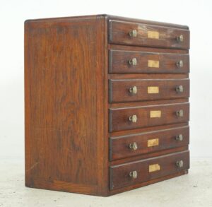 Video of Vintage European Shop Counter Display Storage Cabinet.
