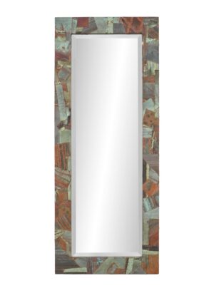 Video of Handcrafted Copper Collage Dressing Mirror 28.625 x 70.625 in..