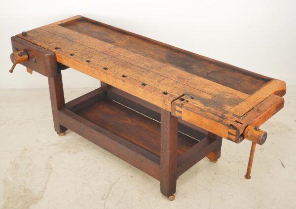 Antique Workbench with Dual Vises | Olde Good Things