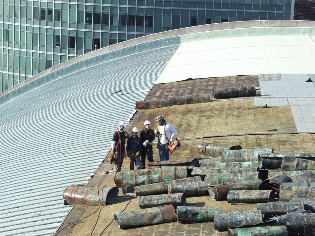 Aerial View of OGT Team Copper Roof Removal.
