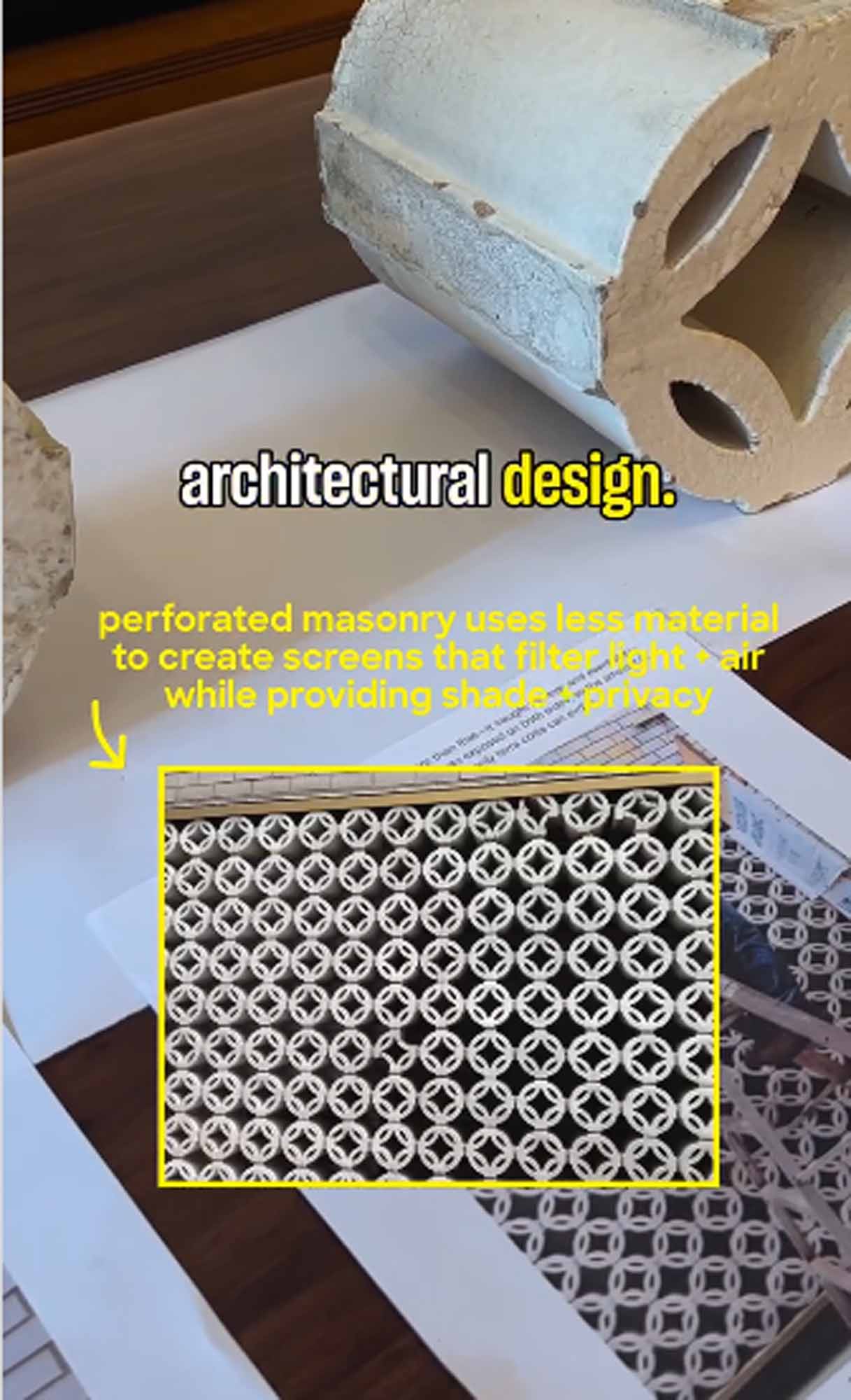 White terra cotta privacy bricks featured on Instagram.