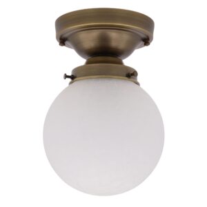 Reclaimed Crackle Glass Globe Flush Mount Ceiling Light
